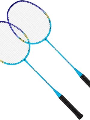 1Pair Shuttlecocks Racquet Light Weight Badminton Racket Set Professional Double Badminton Racquet for 2 Players Playing