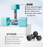 15LBS 20LBS Adjustable Dumbbell Set, 4 in 1 Free Weights Dumbbells Set for Women Men Hand Weights Set Adjust Dumbbell Weight Set for Home Gym Exercise Workout Strength Training Equipments