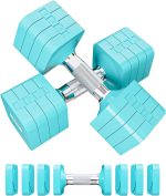 15LBS 20LBS Adjustable Dumbbell Set, 4 in 1 Free Weights Dumbbells Set for Women Men Hand Weights Set Adjust Dumbbell Weight Set for Home Gym Exercise Workout Strength Training Equipments