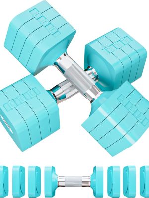 15LBS 20LBS Adjustable Dumbbell Set, 4 in 1 Free Weights Dumbbells Set for Women Men Hand Weights Set Adjust Dumbbell Weight Set for Home Gym Exercise Workout Strength Training Equipments