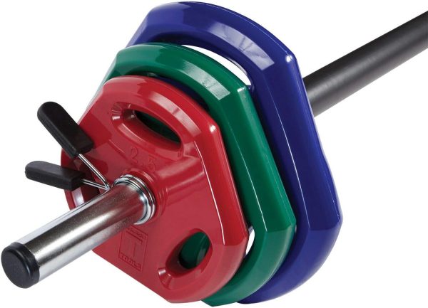 (CB40) Cardio Barbell Individual Set with 55" Bar, 2 Spring Collars, 2-10lb Weights, Weight Bars Ideal for Body Pump Lifting and Bench Press