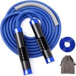 1LB Weighted Jump Ropes for fitness Women Men, Tangle-Free Ball Bearing Rapid Speed Skipping Jump Rope with Adjustable 9mm Cotton & PVC Cord, Aluminum Handles for , Boxing, , Weight-loss Workouts